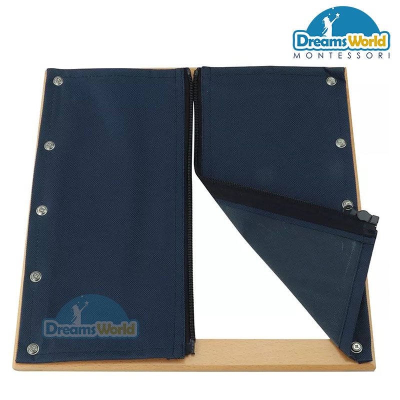 Giáo cụ Montessori - Khung dạy kỹ năng kéo phéc-mơ-tuya - Zipping Frame