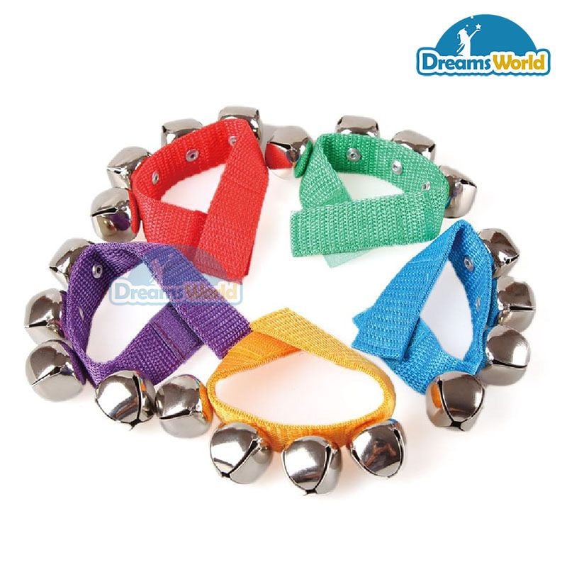 Giáo cụ Montessori - Chuông Đeo Tay Vải Loại 4 Chuông - Fabric Wrist Bells Type 4 Bells