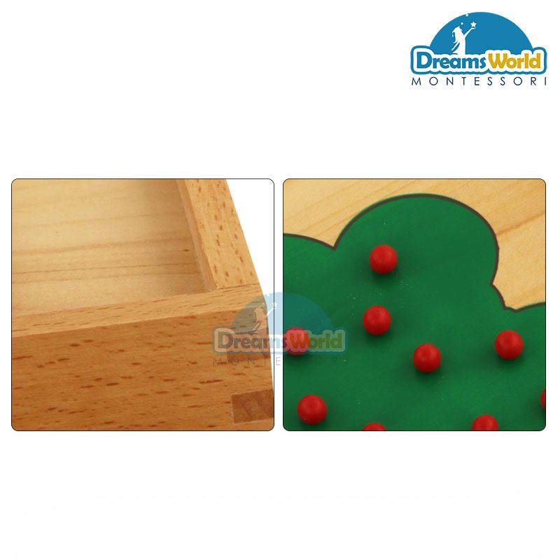 Giáo Cụ Montessori - Bài tập đếm cây táo (Đỏ) - Apple counting tree exercise(Red)
