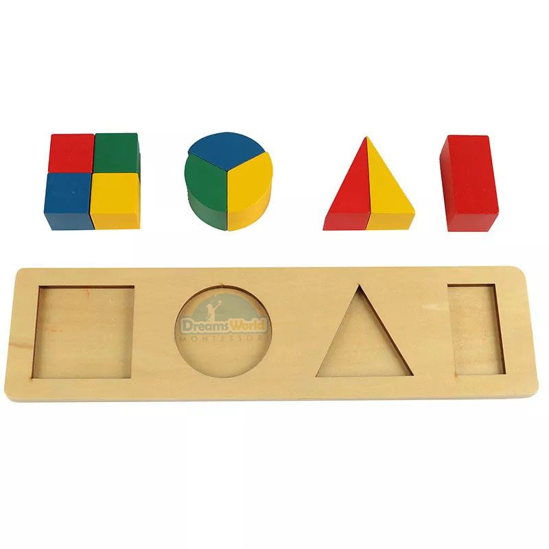 Giáo Cụ Montessori - Bảng đa giác - Multiple blocks wooden toys material montessori educational