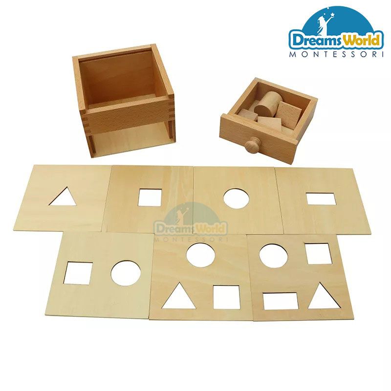 Giáo Cụ Montessori - Nhiều khối hình với hộp - Multiple Shapes Blocks With Box