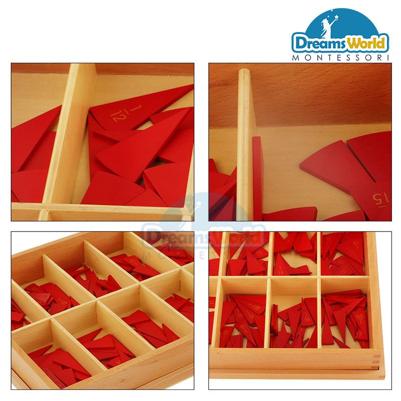 Giáo Cụ Montessori - Các hình tròn được cắt thành các phần bằng nhau có gắn nhãn - Cut - out Fraction Circles: 1/11 to 1/20