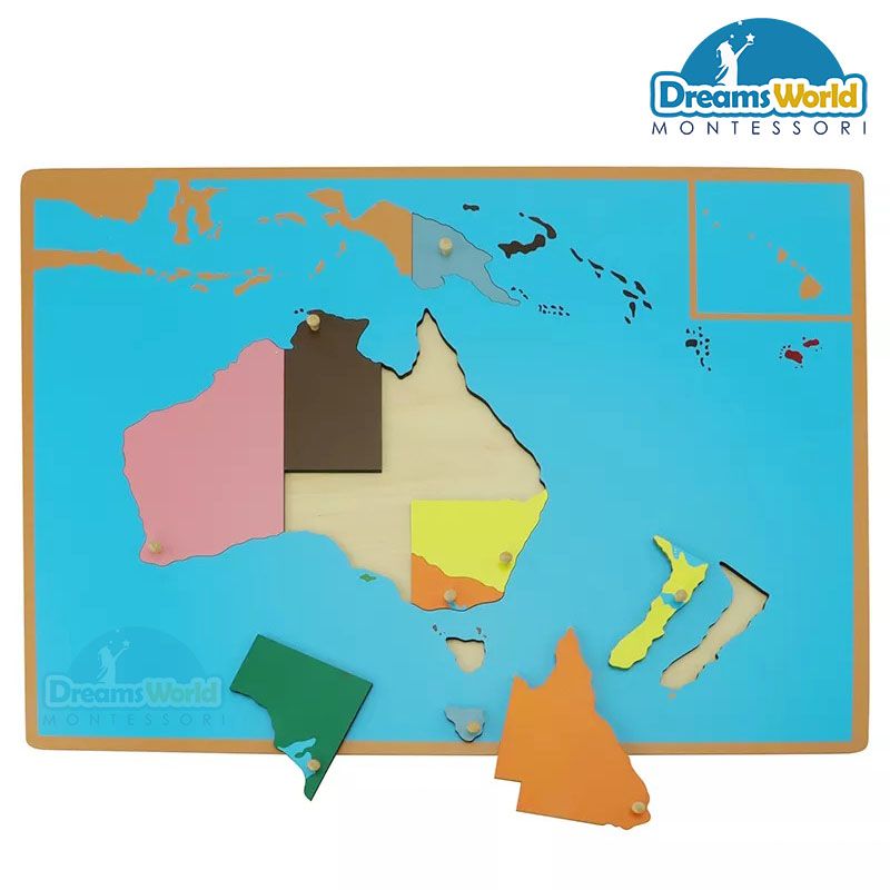 Giáo Cụ Montessori - Ghép bản đồ châu Úc - Puzzle Map of Australia