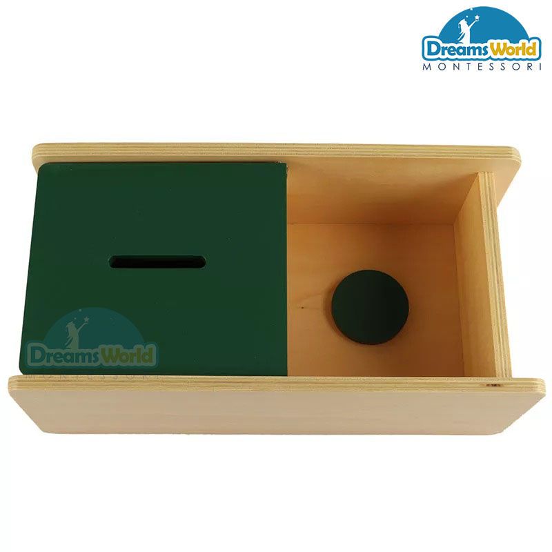 Giáo Cụ Montessori - Hộp trượt và đồng xu - Imbucare box with Flip Lid - 1 Slot