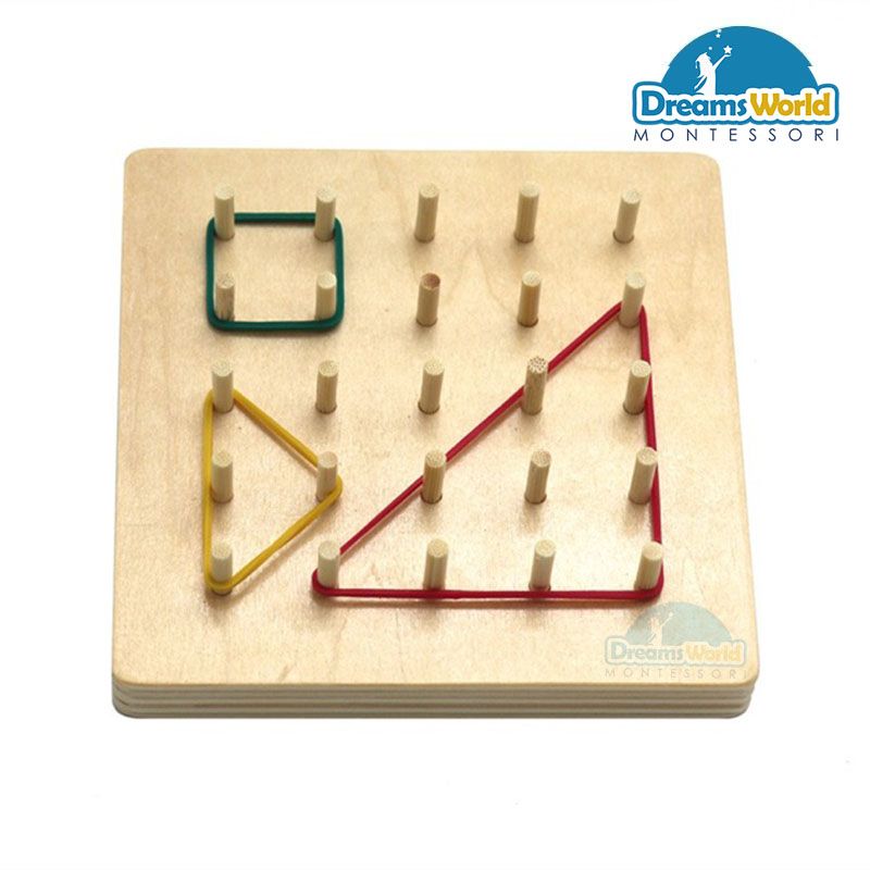 Giáo Cụ Montessori - Bảng Dây Chun - Geo Board with rubber string