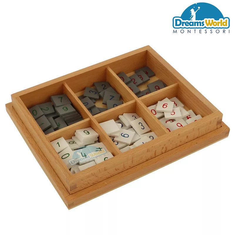 Giáo Cụ Montessori - Các số gạch dùng với bảng kiểm tra - Number Tiles