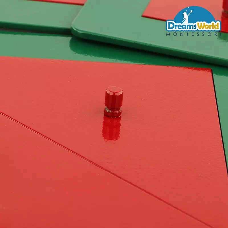Giáo Cụ Montessori - Khung phân số vuông không kệ - Metal Fraction square without Stands