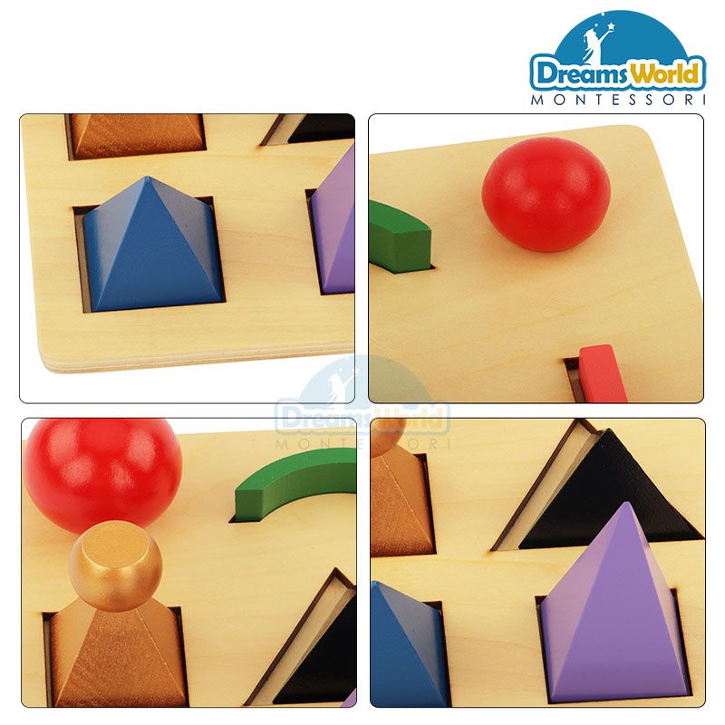 Giáo cụ Montessori - Biểu tượng ngữ pháp có khay - Solid Grammar Symbols