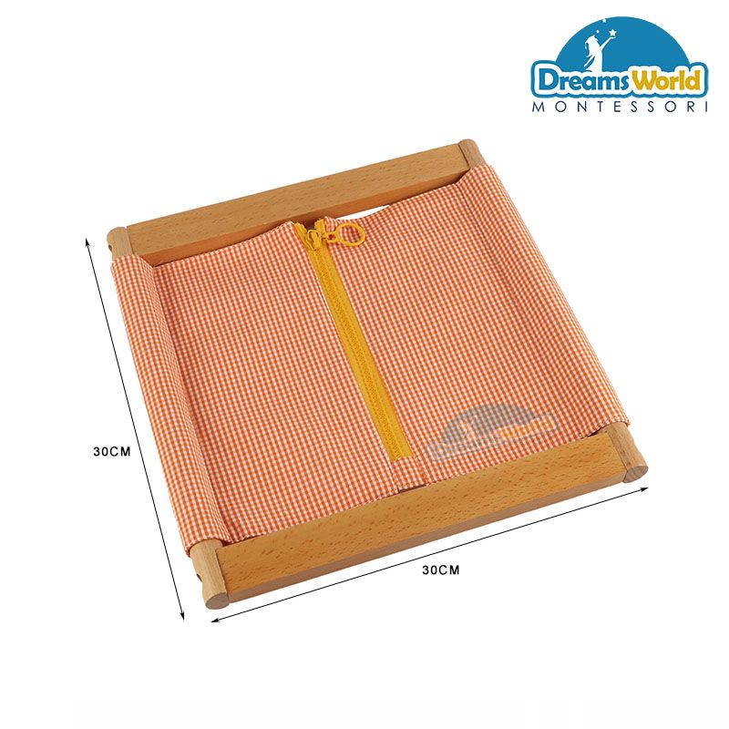 Giáo Cụ Montessori - Khung vải có khóa kéo - Infant Toddler Dressing Frame: Large Zipper
