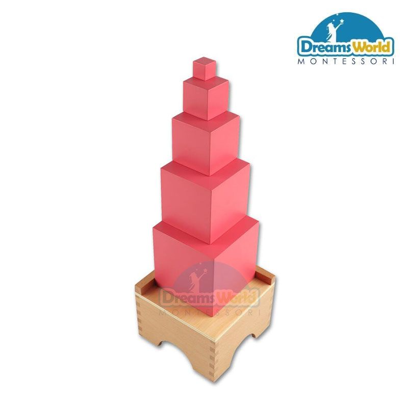Giáo Cụ Montessori - Kệ đựng tháp hồng - Pink Tower Stand