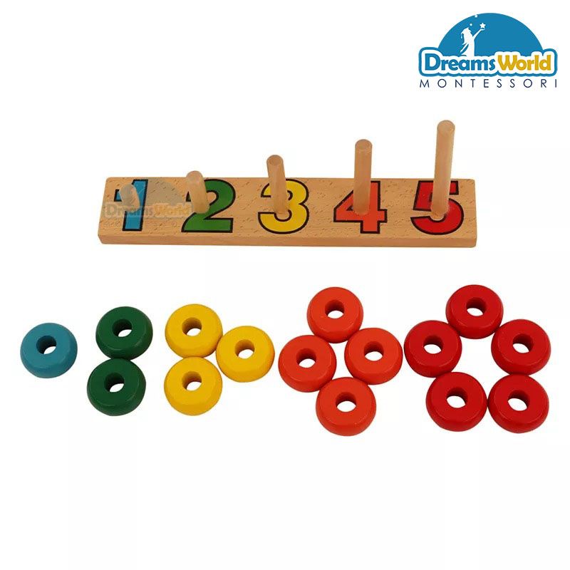 Giáo Cụ Montessori - Bộ tính Abacus - Wooden Counting Mathematics Abacus