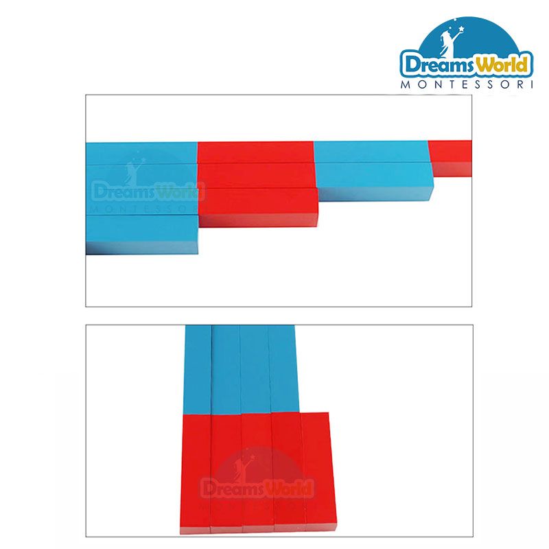 Giáo Cụ Montessori - Gậy số 5 bước - Numerical Rods 5 steps