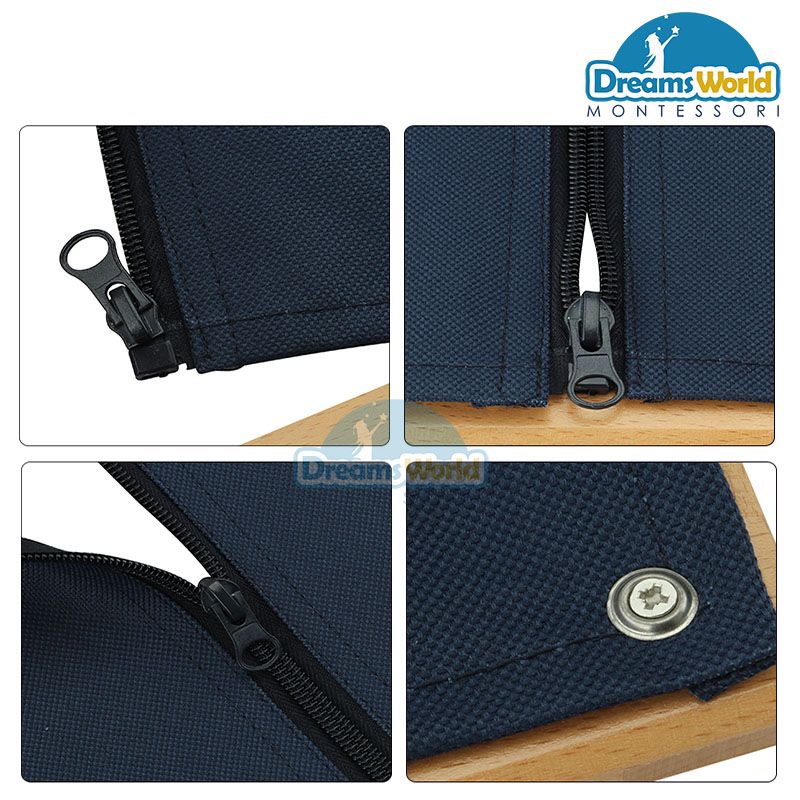 Giáo cụ Montessori - Khung dạy kỹ năng kéo phéc-mơ-tuya - Zipping Frame