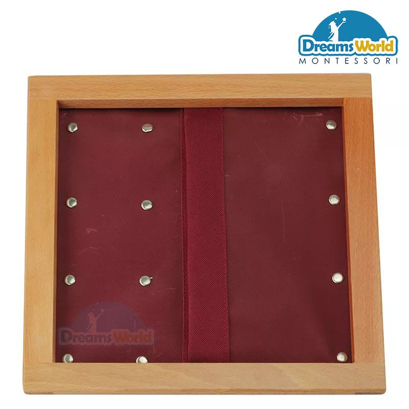 Giáo cụ Montessori - Khung dạy kỹ năng sử dụng dây nút khóa - Shoe Button Dressing Frame