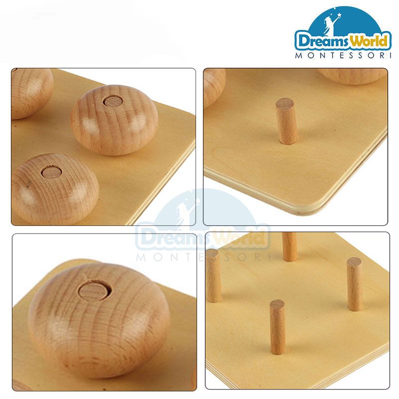 Giáo Cụ Montessori - Elip trên chốt nhỏ - Ellipsoids On Small Pegs