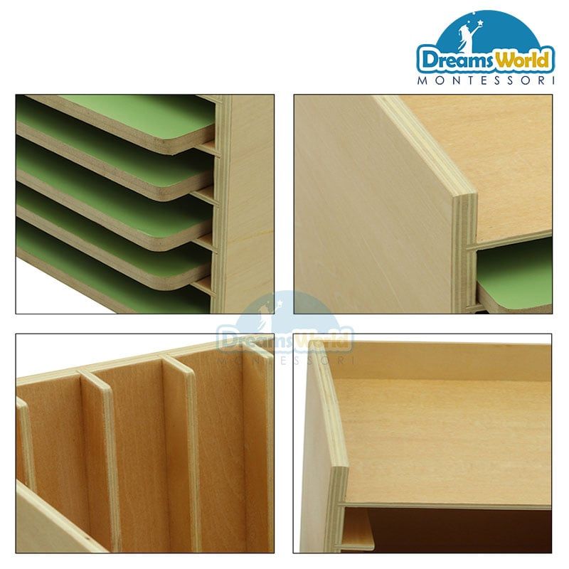 Giáo Cụ Montessori - Kệ ghép hình thực vật 5 tầng - Animal puzzle cabinet(only cabinet)