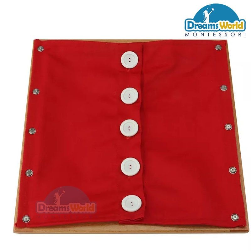 Giáo cụ Montessori - Khung dạy kỹ năng cài khuya to - Large Buttons Dressing Frame