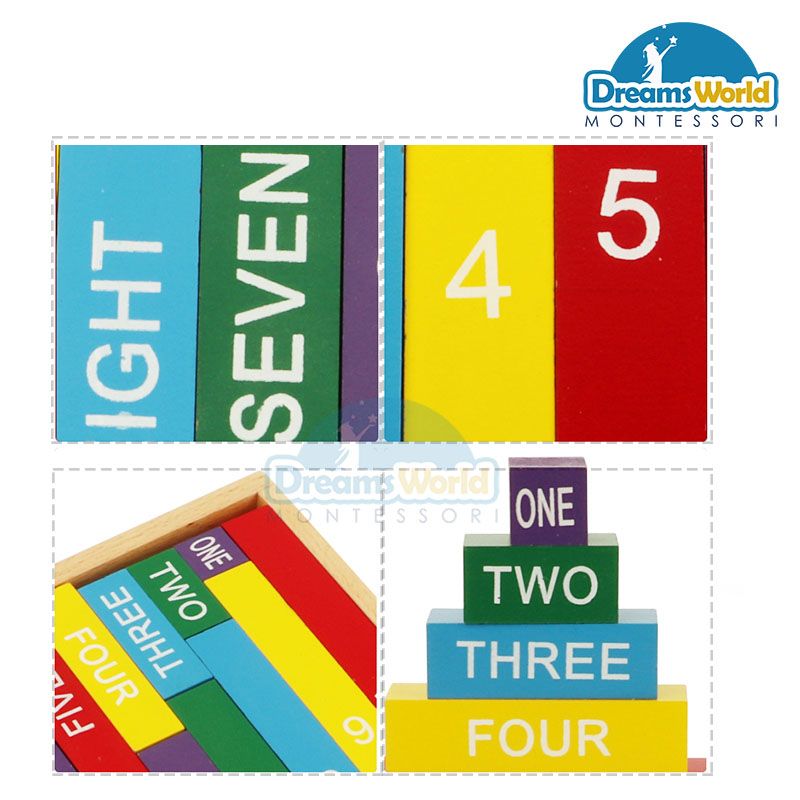 Giáo Cụ Montessori - Thanh màu số học - Montessori color decimal bar