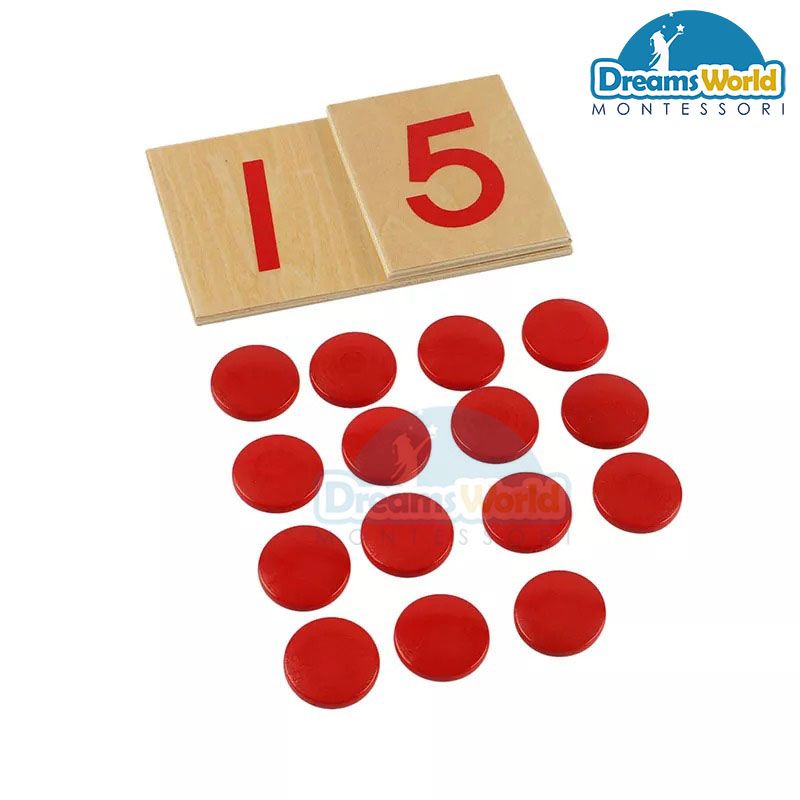 Giáo Cụ Montessori - Thẻ số từ 1 đến 10 - cards and counters