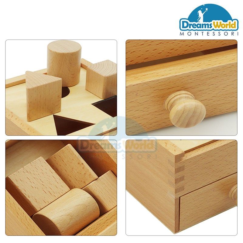 Giáo Cụ Montessori - Nhiều khối hình với hộp - Multiple Shapes Blocks With Box