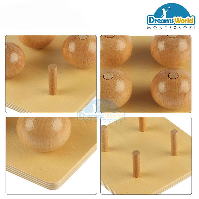Giáo Cụ Montessori - Bóng trên chốt nhỏ - Balls On Small Pegs