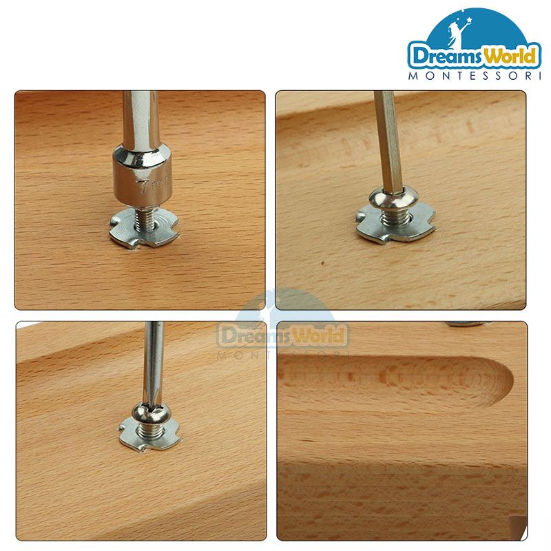 Combo 3 bộ lắp ghép ốc vít Montessori - Combo 3 sets of Montessori screws