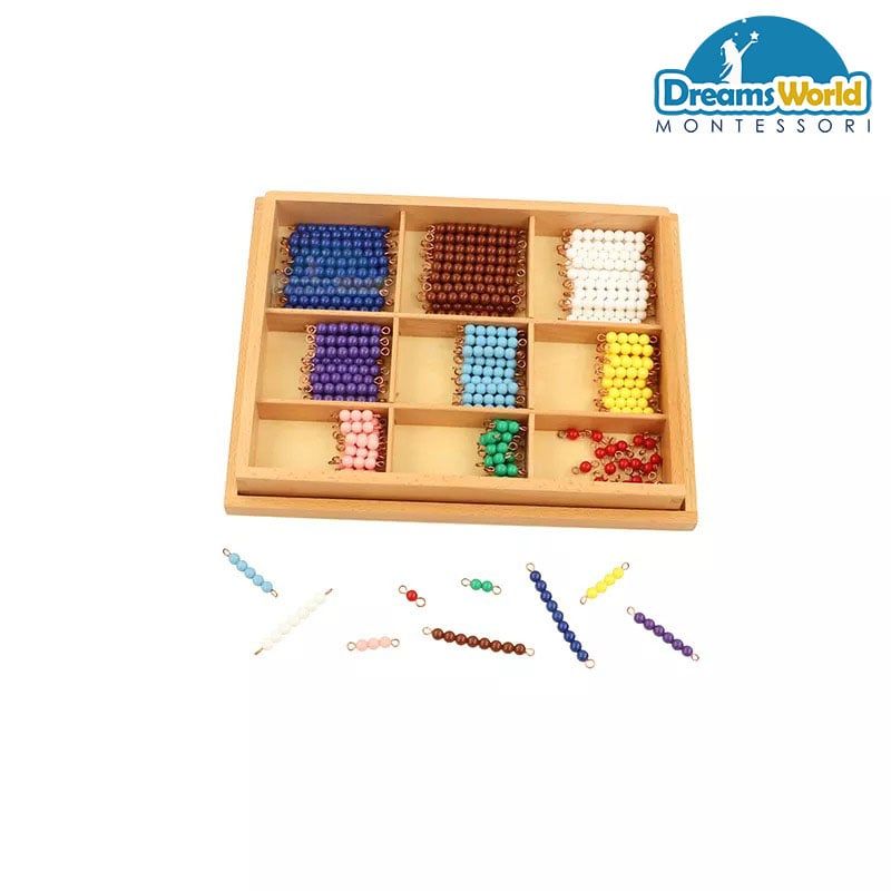 Giáo Cụ Montessori - Bảng kiểm tra chuỗi hạt màu - Checker Board Beads