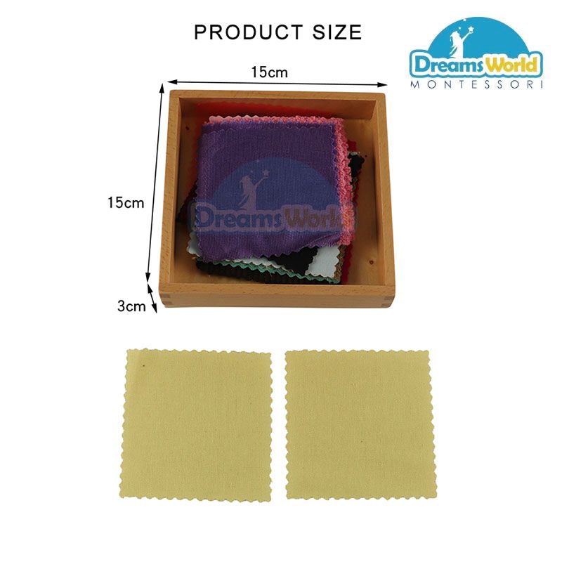 Giáo Cụ Montessori - Phân biệt cấu trúc vải nhiều màu sắc 01 - First Fabric Box-6 pairs