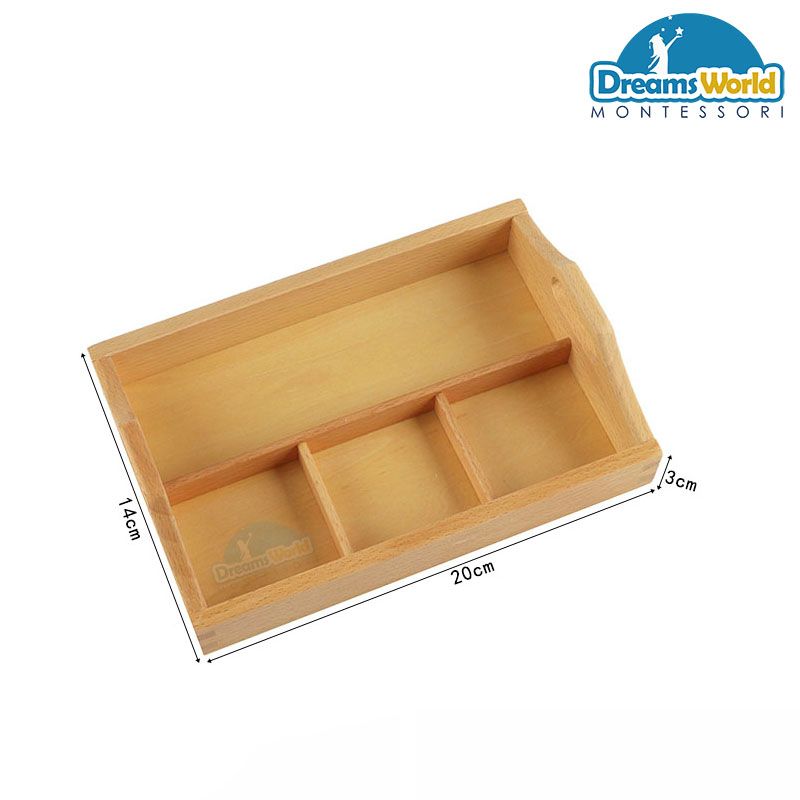Giáo Cụ Montessori - Khay 3 phần - 3 compartment sorting tray