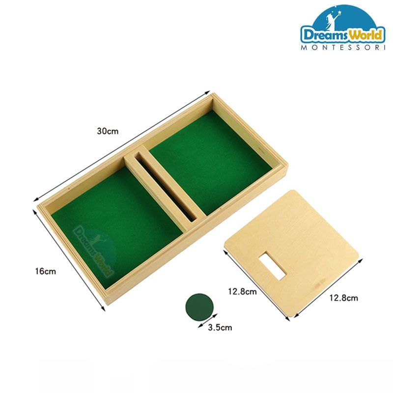 Giáo Cụ Montessori - Luồn đồng xu - Imbucare board with Kint disc