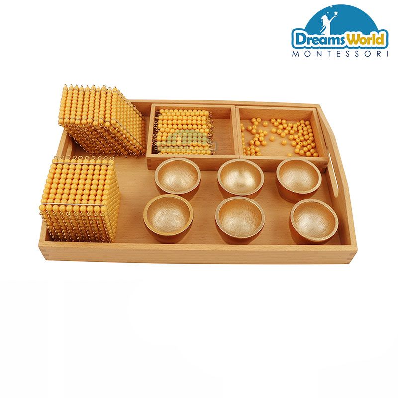 Giáo Cụ Montessori - Bộ sản phẩm dùng học hệ thống số thập phân - Golden Bead Material- Individual Beads Class