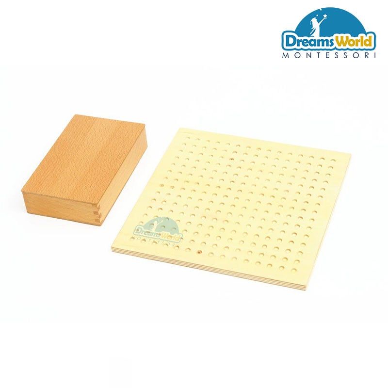 Giáo Cụ Montessori - Bảng chốt cắm hình vuông nhỏ - Small Square Root Board