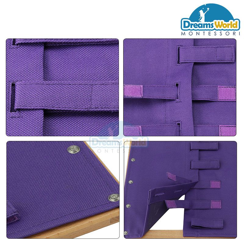 Giáo cụ Montessori - Khung dạy kỹ năng cài khóa dán Velcro - Velcro Dressing Frame