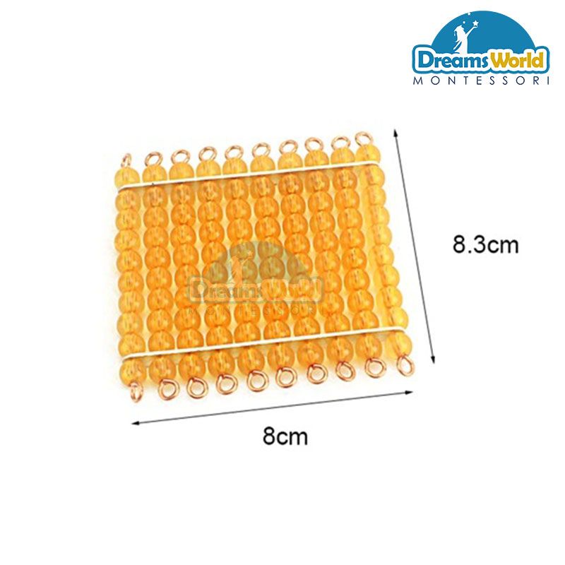 Giáo Cụ Montessori - 9 tấm cườm - 9 Golden Bead Hundred Squares