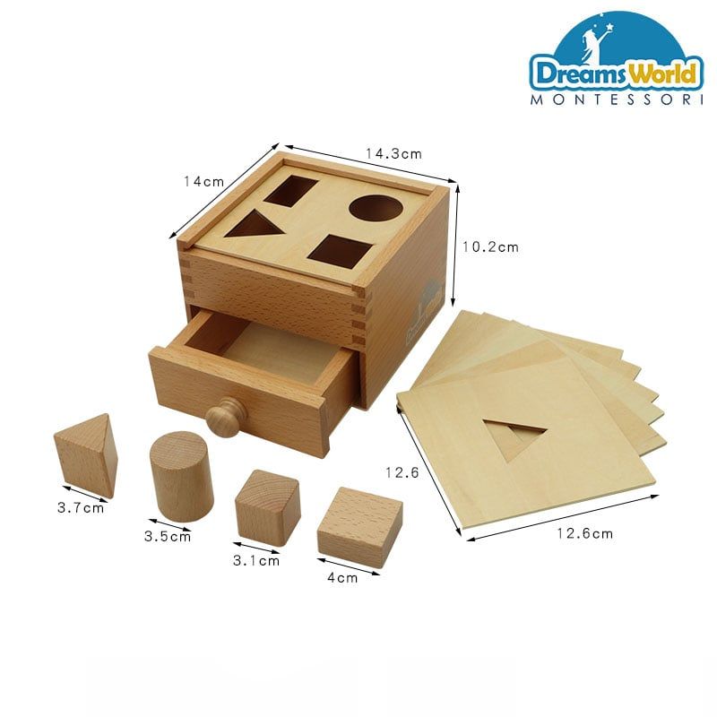 Giáo Cụ Montessori - Nhiều khối hình với hộp - Multiple Shapes Blocks With Box