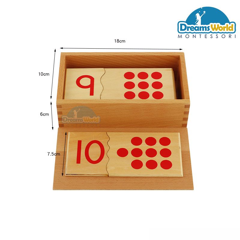Giáo Cụ Montessori - Ghép số từ 1 đến 10 - Number Puzzle 1-10