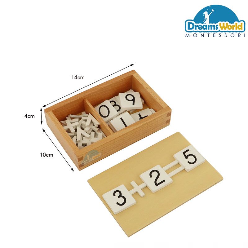 Giáo Cụ Montessori - Bộ dấu toán học - Arithmetic Signs Box