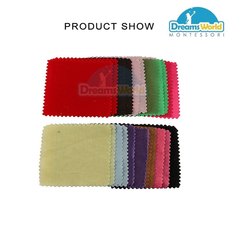 Giáo Cụ Montessori - Phân biệt cấu trúc vải nhiều màu sắc 01 - First Fabric Box-6 pairs