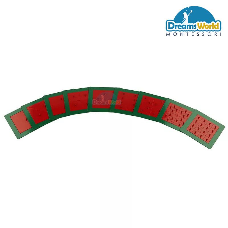 Giáo Cụ Montessori - Khung phân số vuông không kệ - Metal Fraction square without Stands