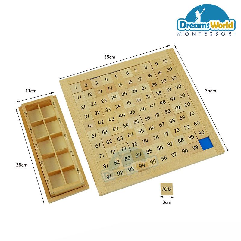 Giáo Cụ Montessori - Bảng 100 - Hundred Board