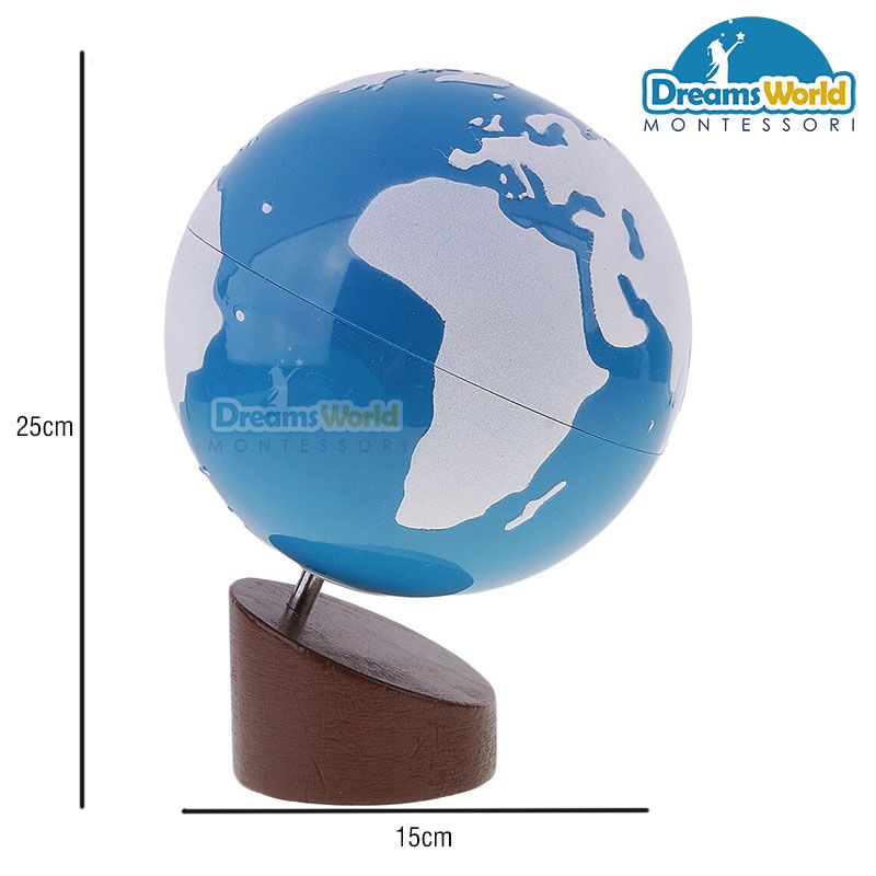 Giáo Cụ Montessori - Quả địa cầu các đại dương và đất liền 16 cm - Sandpaper Globe-Land & Water