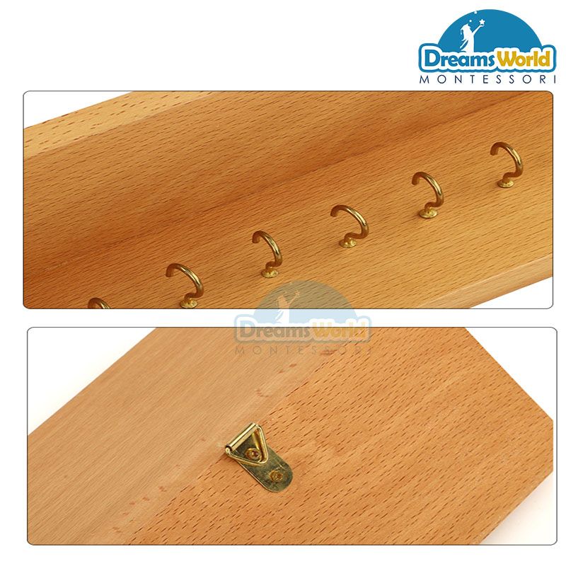 Giáo Cụ Montessori - Giá treo các chuỗi hạt màu - Wall Frame for Short Bead Chains