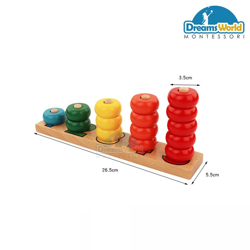 Giáo Cụ Montessori - Bộ tính Abacus - Wooden Counting Mathematics Abacus