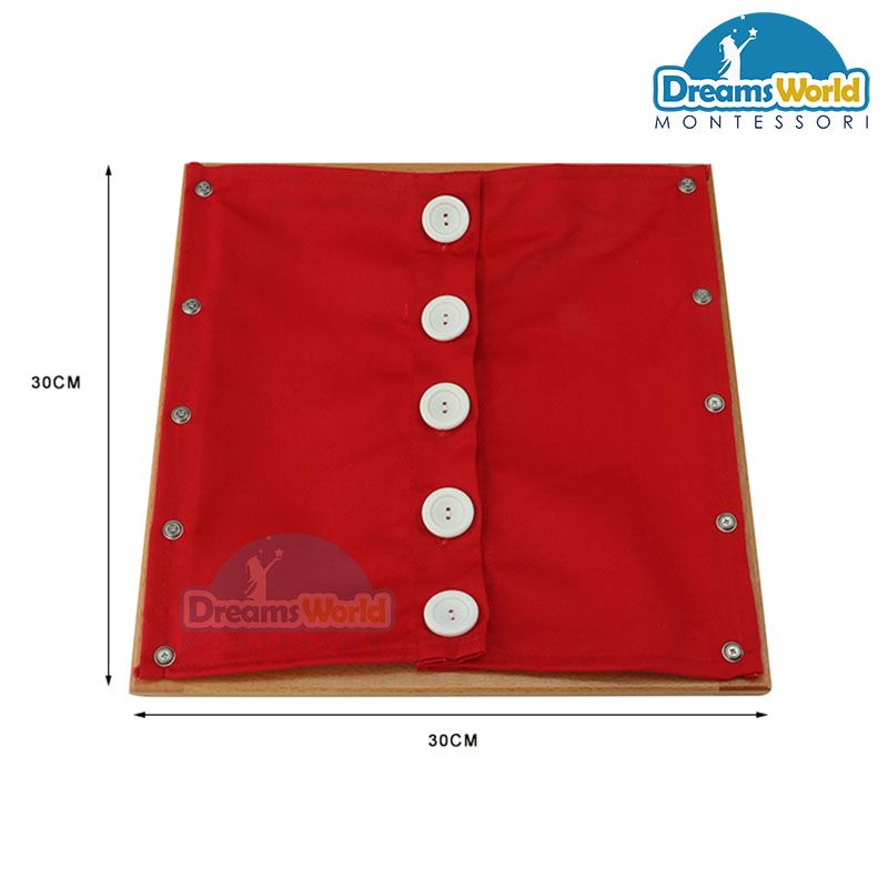 Giáo cụ Montessori - Khung dạy kỹ năng cài khuya to - Large Buttons Dressing Frame