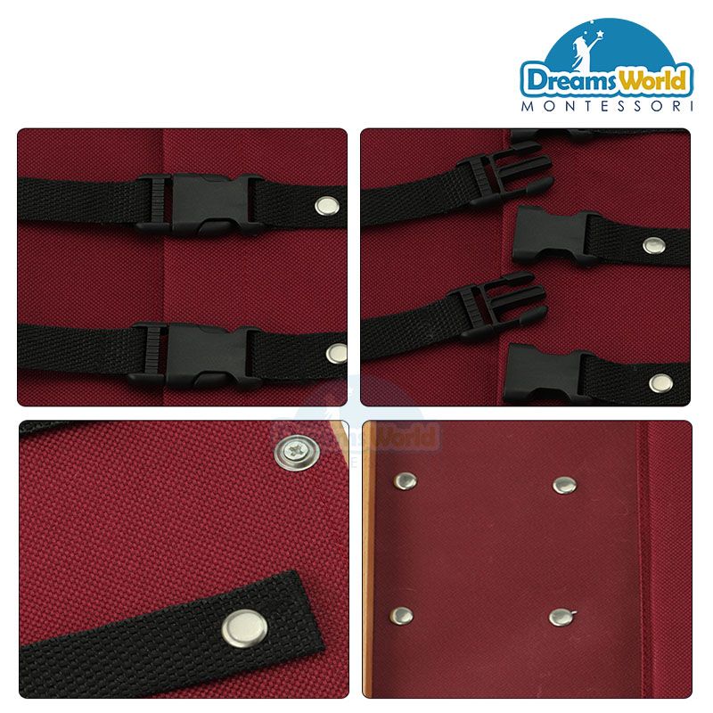 Giáo cụ Montessori - Khung dạy kỹ năng sử dụng dây nút khóa - Shoe Button Dressing Frame