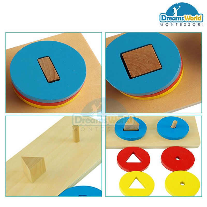 Giáo Cụ Montessori - Khối xây dựng đồ họa cơ bản của bốn vòng tròn - Basic graphical building blocks of four-circle