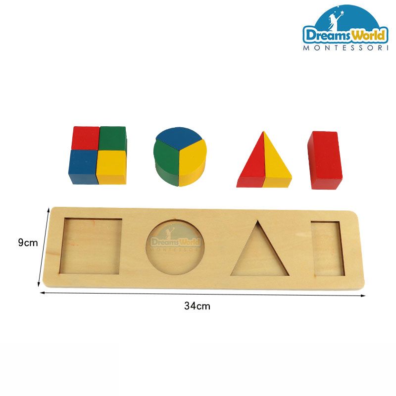 Giáo Cụ Montessori - Bảng đa giác - Multiple blocks wooden toys material montessori educational