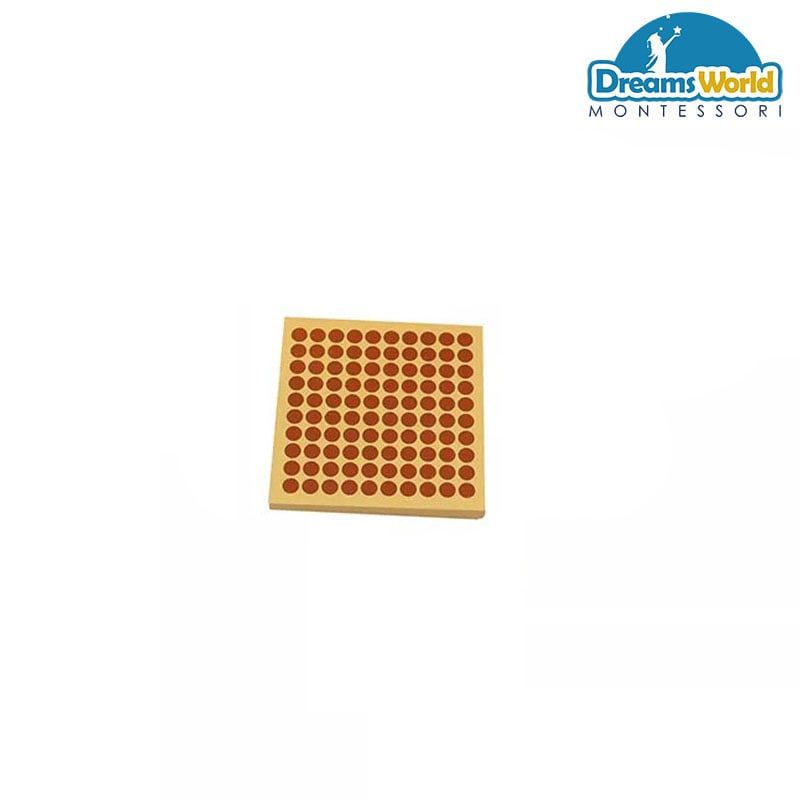 Giáo Cụ Montessori - 1 khối gỗ 100 - 1 Wooden Hundred Squares