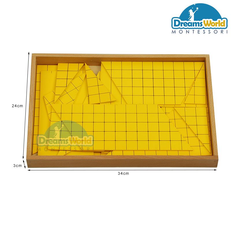 Giáo Cụ Montessori - Hình tam giác màu vàng - Yellow Triangle for Area