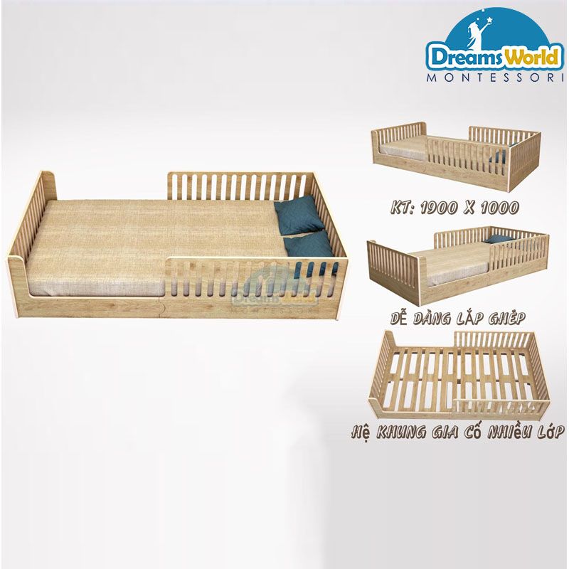 Giường lắp ghép Montessori - Montessori pre-assembled bed